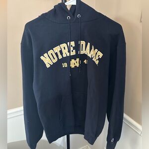 Champion Notre Dame Navy Gold size medium unisex hoodie sweatshirt